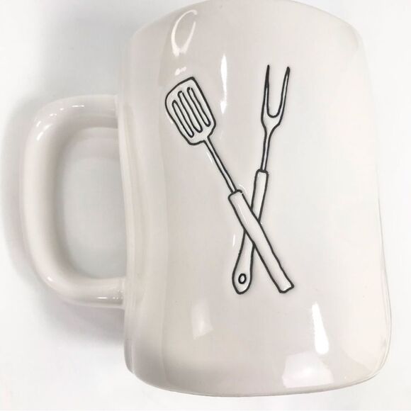 Rae Dunn Licensed to Grill White Black Script Ceramic Coffee Tea Mug - Picture 5 of 11